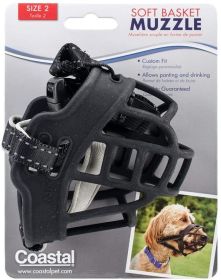 Coastal Pet Soft Basket Muzzle for Dogs Black
