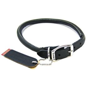 Circle T Pet Leather Round Collar (Color: Black, size: 20" Neck)